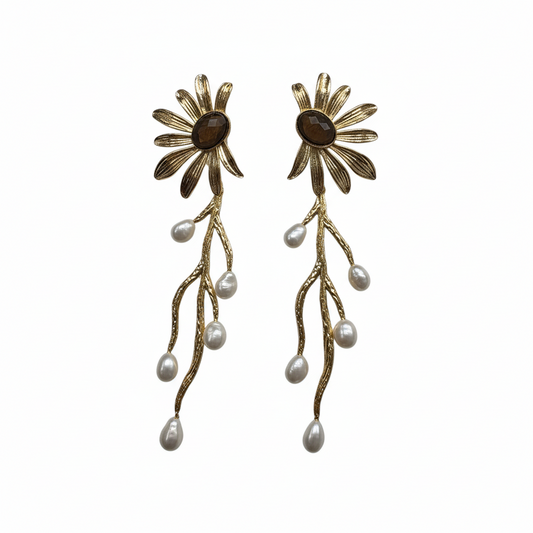 Pendientes Margarita ojo de tigre