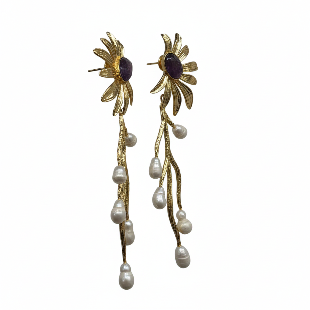 Pendientes Margarita morados