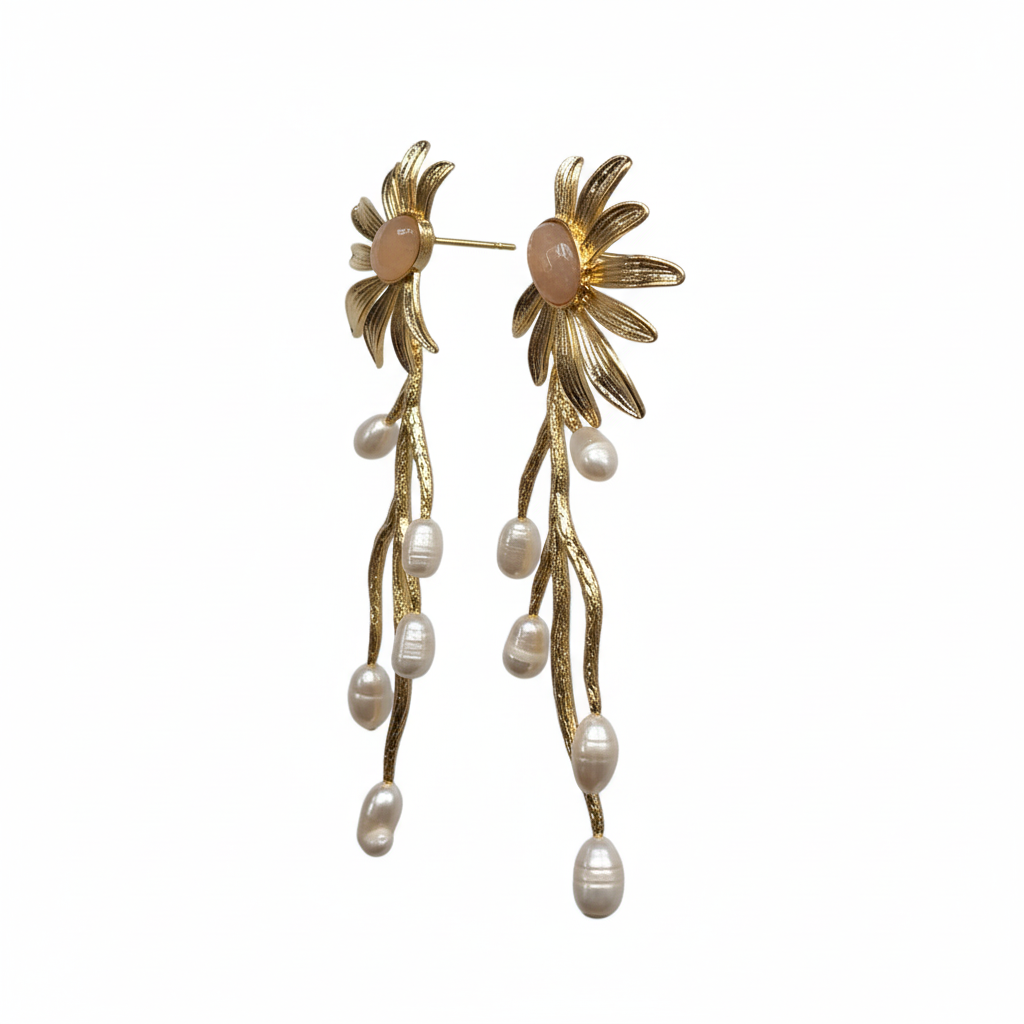 Margarita rose quartz earrings