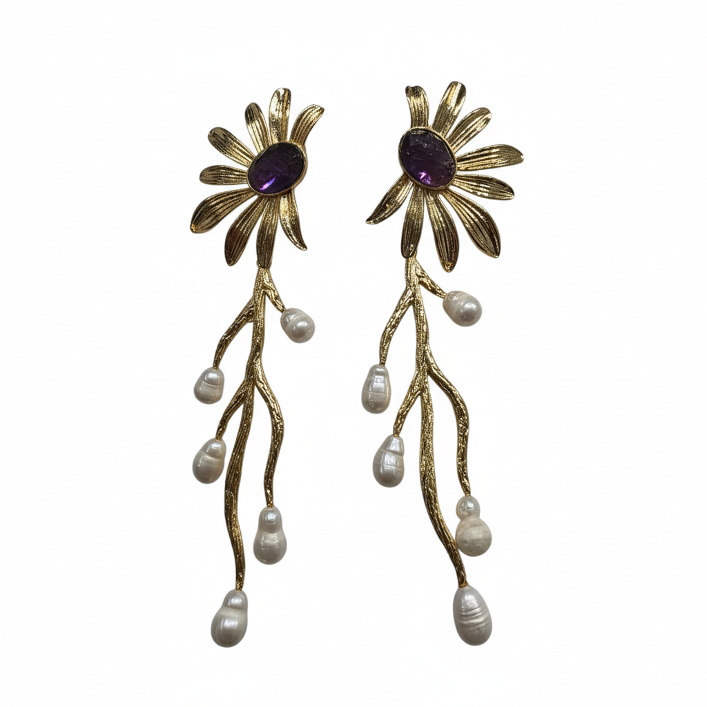 Pendientes Margarita morados