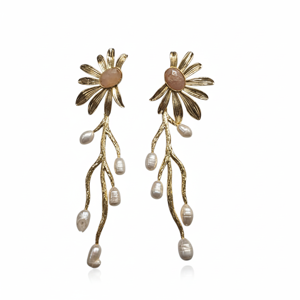 Margarita rose quartz earrings