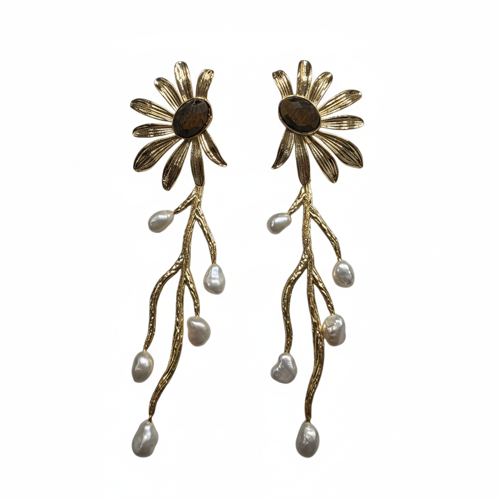 Tiger's Eye Daisy Earrings